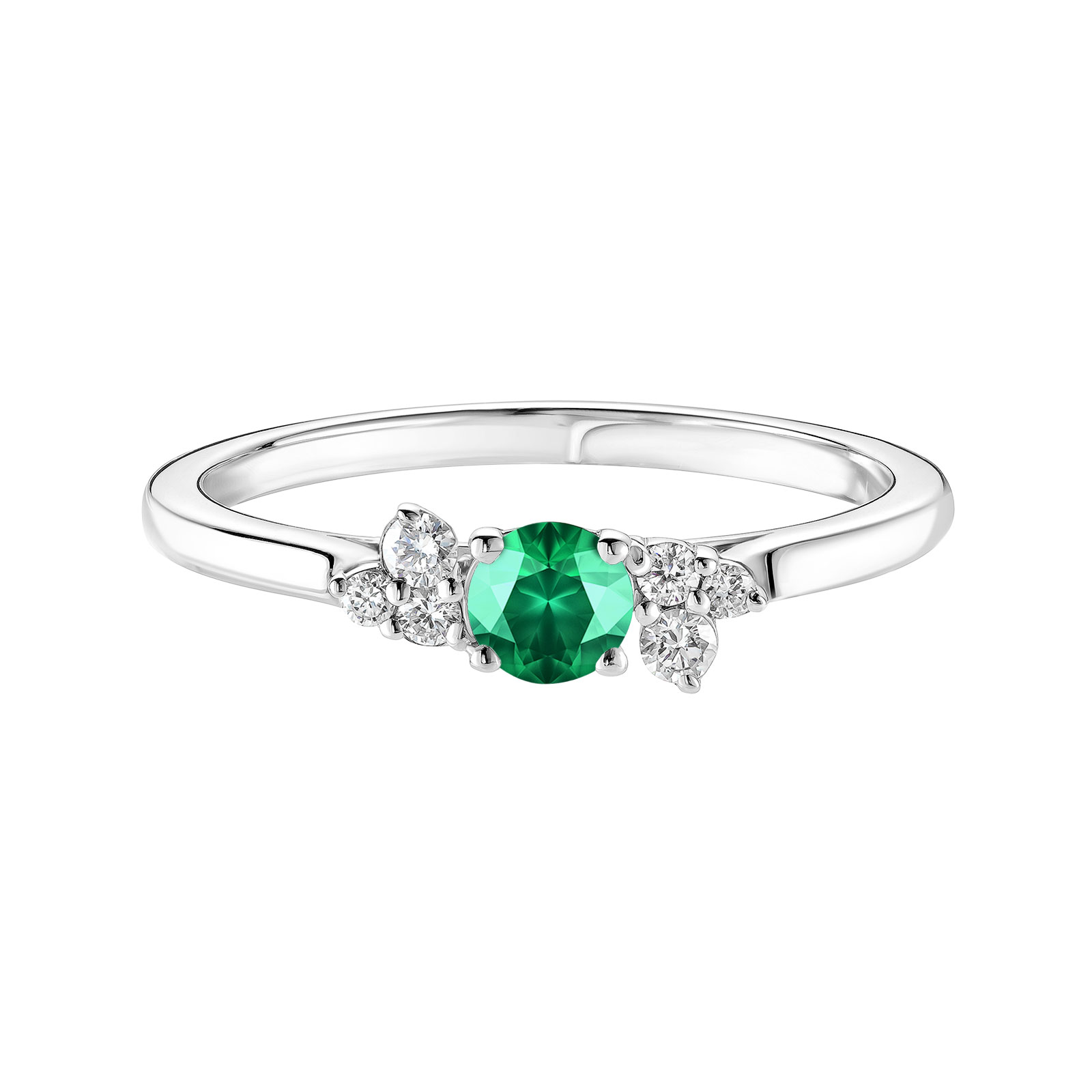 Ring Platin Smaragdgrün und diamanten Baby EverBloom 1