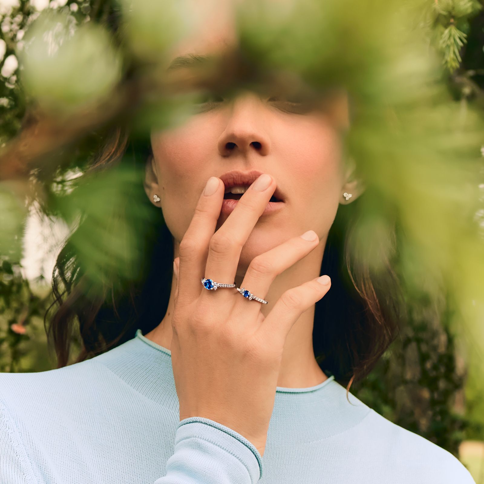 Ring White gold Aquamarine and diamonds Baby EverBloom Pavée 4