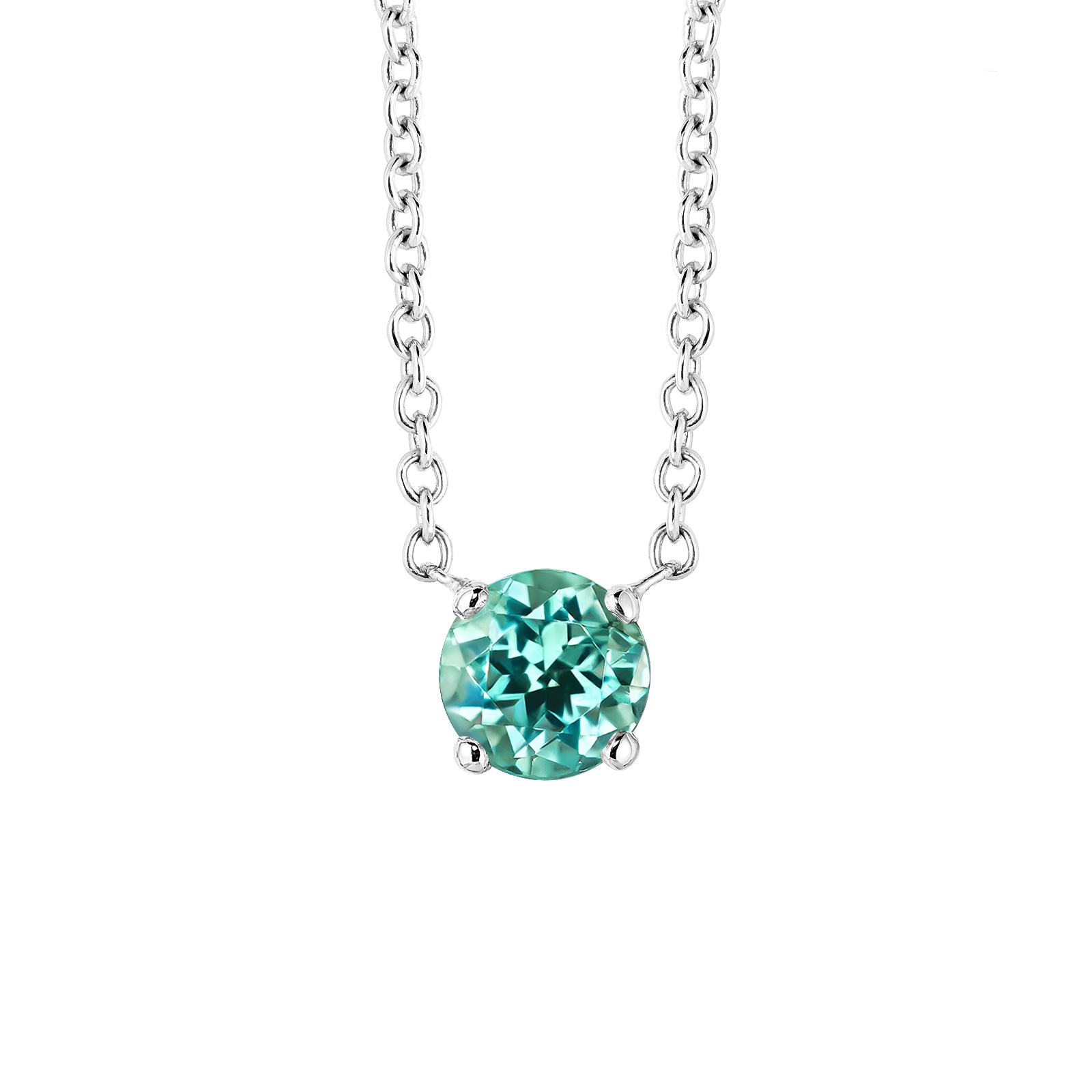 Pendentif Or blanc Tourmaline Mint Lady XL 1
