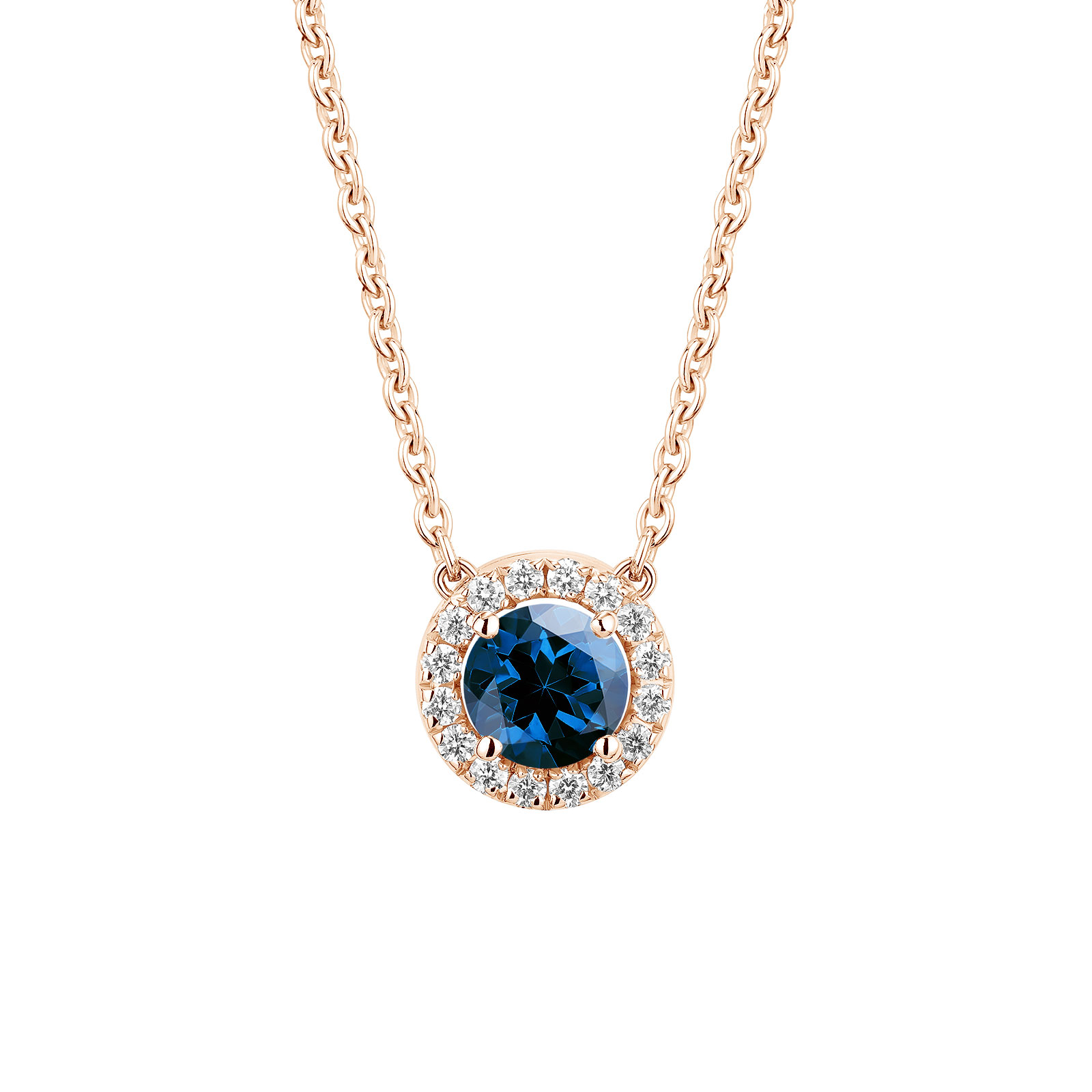 Pendant Rose gold Sapphire and diamonds Rétromantique S 1