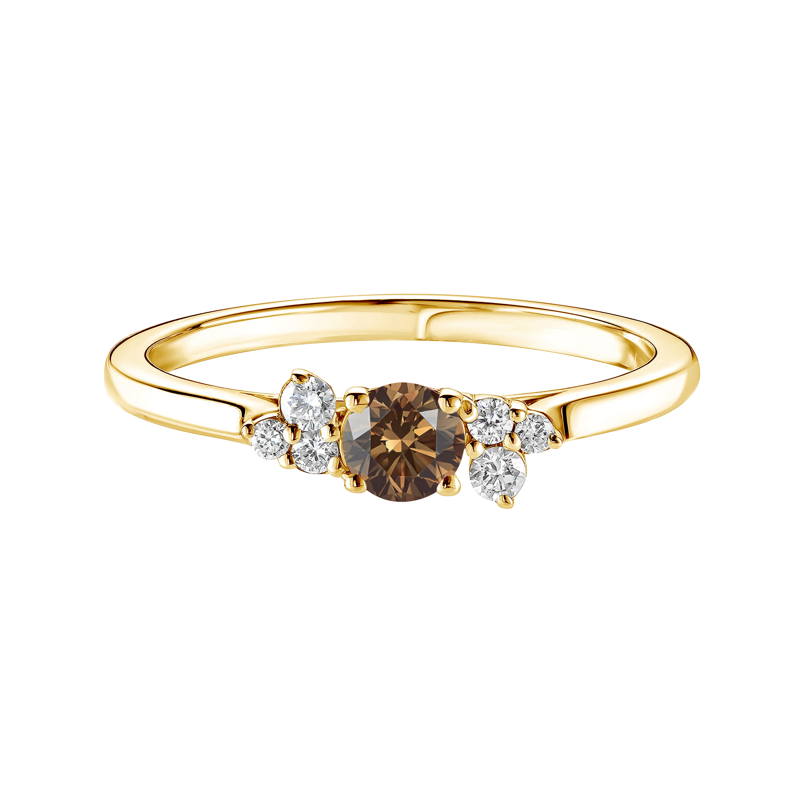 Ring Gelbgold Diamant-Schokolade und diamanten Baby EverBloom 1