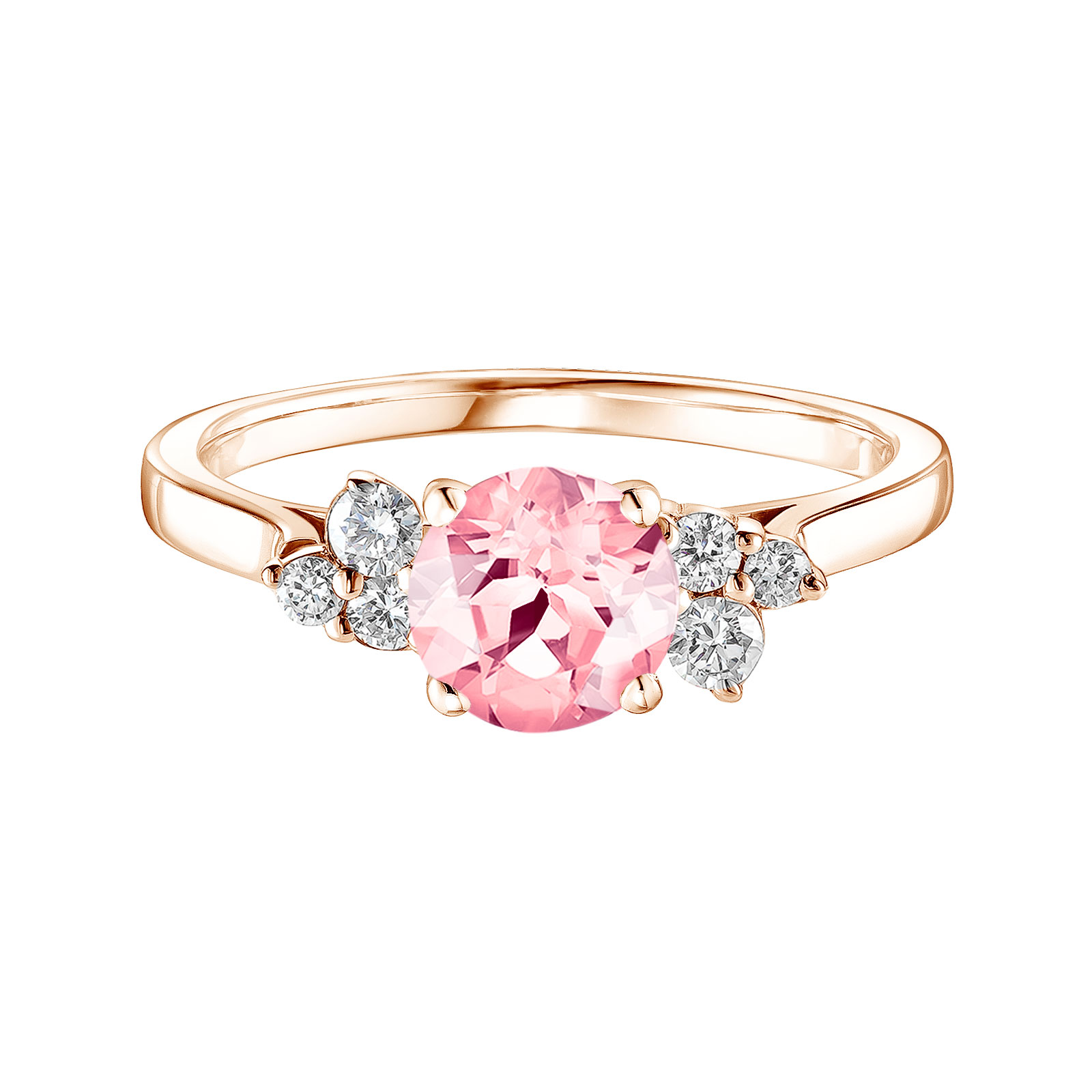 Ring Rose gold Tourmaline and diamonds Baby EverBloom 6 mm 1