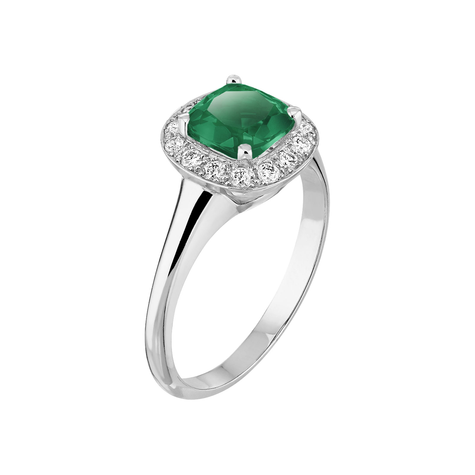 Mada White Gold Emerald Ring Gemmyo