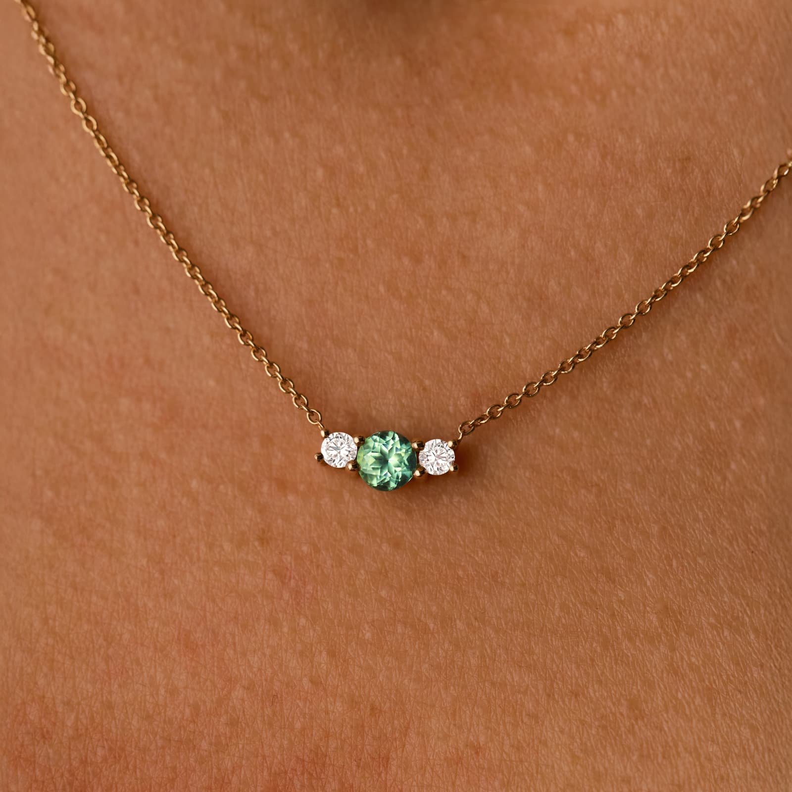 Pendentif Or blanc Diamant Lady Duo 3